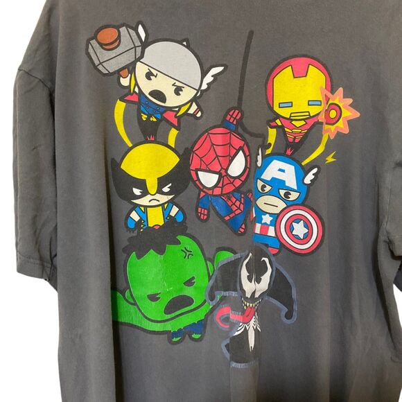 We Love Fine Presents Marvel Men's XL Gray T-shirt- Hulk, Thor, Iron Man… - Picture 3 of 7